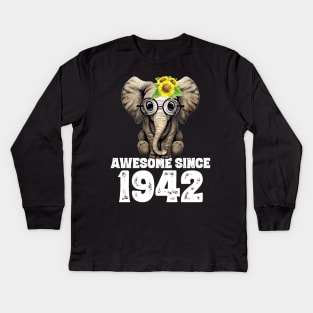 Awesome since 1942 78 Years Old Bday Gift 78th Birthday Kids Long Sleeve T-Shirt